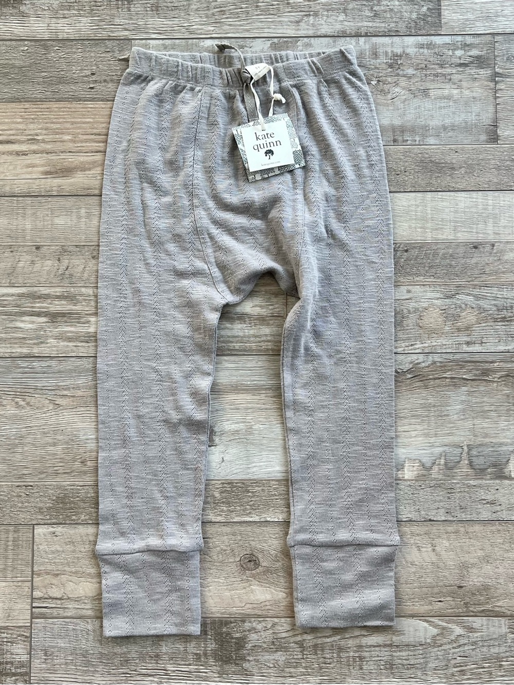 NWT Kate Quinn Organic Cotton Grey Pointelle Pants Size 5